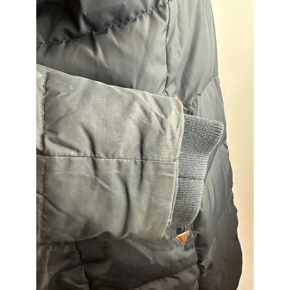 *Flaw Lauren Ralph Lauren Faux Fur Down Coat Black Faux Leather Trim Sherpa XXL - Picture 13 of 16